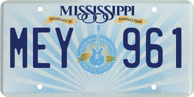 MS license plate MEY961