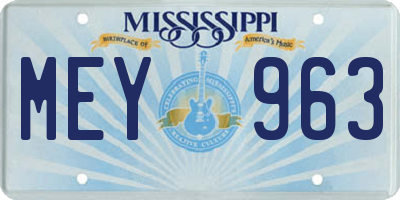 MS license plate MEY963