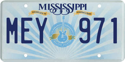 MS license plate MEY971