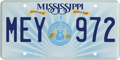 MS license plate MEY972