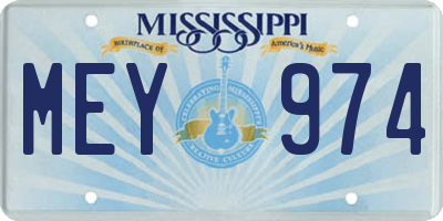 MS license plate MEY974
