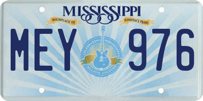 MS license plate MEY976