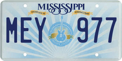MS license plate MEY977