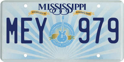 MS license plate MEY979