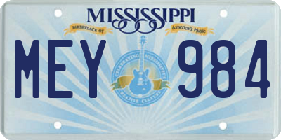 MS license plate MEY984