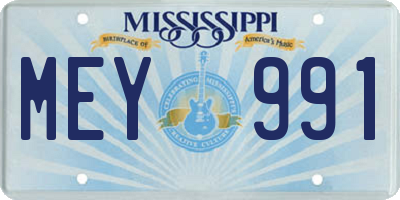 MS license plate MEY991