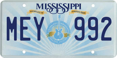 MS license plate MEY992