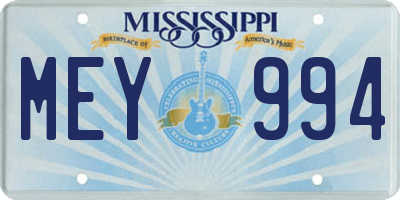 MS license plate MEY994
