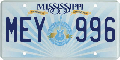 MS license plate MEY996