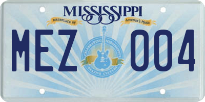 MS license plate MEZ004