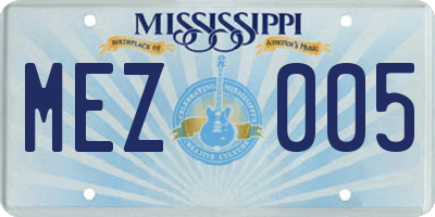 MS license plate MEZ005