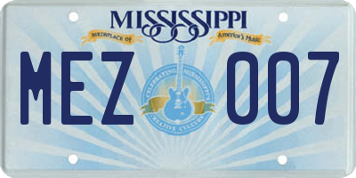 MS license plate MEZ007