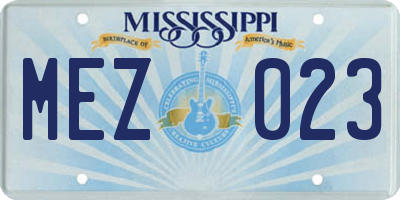 MS license plate MEZ023