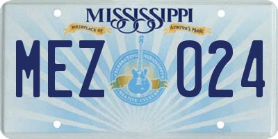 MS license plate MEZ024