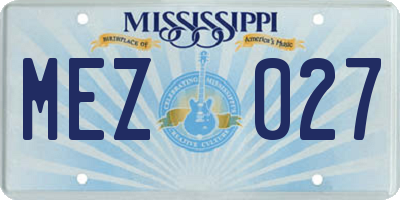 MS license plate MEZ027