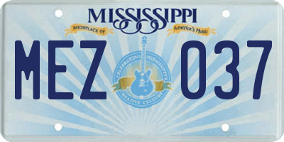 MS license plate MEZ037