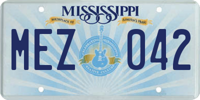 MS license plate MEZ042