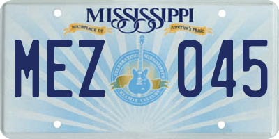 MS license plate MEZ045