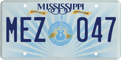 MS license plate MEZ047