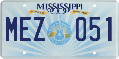 MS license plate MEZ051