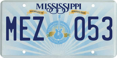 MS license plate MEZ053