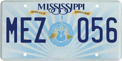 MS license plate MEZ056