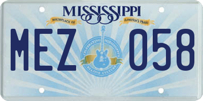 MS license plate MEZ058