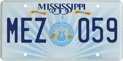 MS license plate MEZ059
