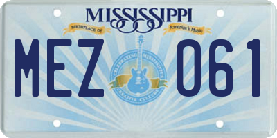MS license plate MEZ061