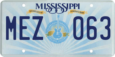 MS license plate MEZ063