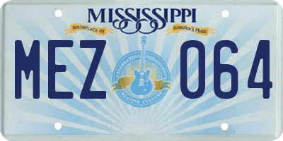 MS license plate MEZ064