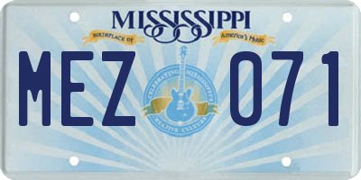 MS license plate MEZ071