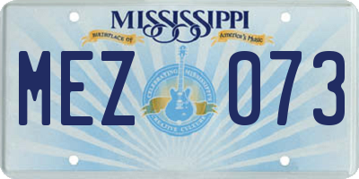 MS license plate MEZ073