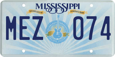 MS license plate MEZ074