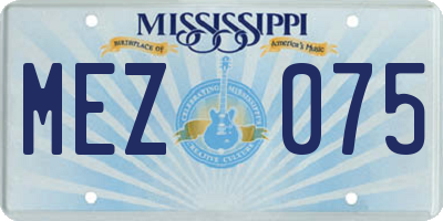 MS license plate MEZ075