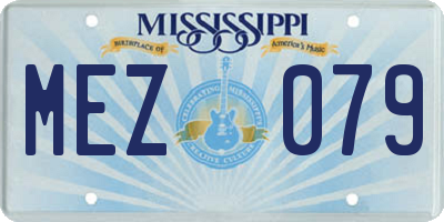 MS license plate MEZ079