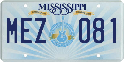 MS license plate MEZ081