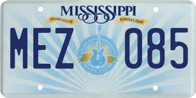 MS license plate MEZ085