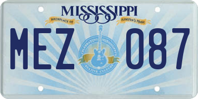MS license plate MEZ087