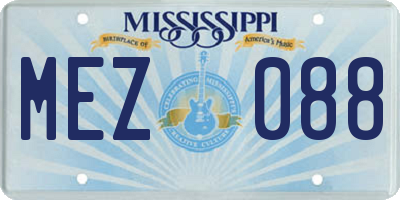 MS license plate MEZ088