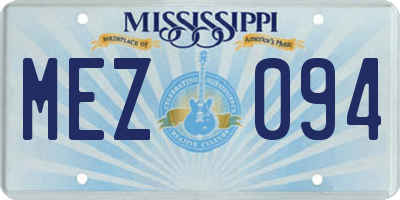 MS license plate MEZ094