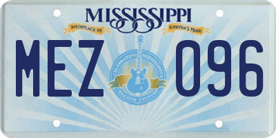 MS license plate MEZ096