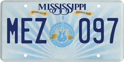 MS license plate MEZ097