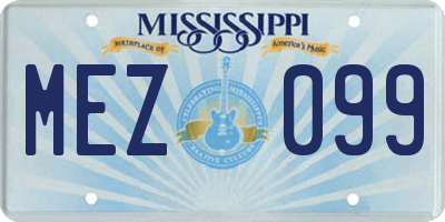 MS license plate MEZ099