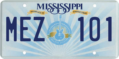 MS license plate MEZ101