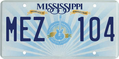 MS license plate MEZ104