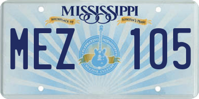 MS license plate MEZ105