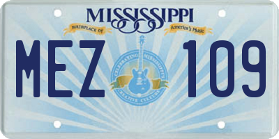 MS license plate MEZ109
