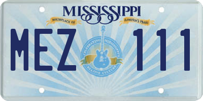 MS license plate MEZ111