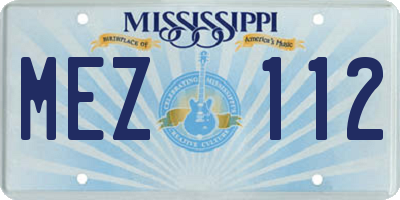 MS license plate MEZ112